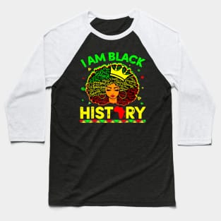 I Am The Strong African Queen Girls Black History Month Gift Baseball T-Shirt